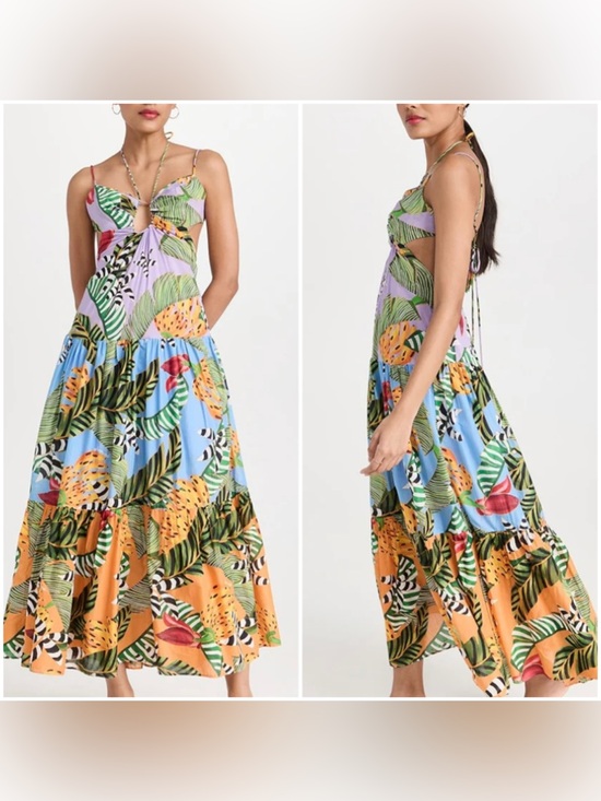 FARM Rio Dresses & Skirts - Mixed Striped Bananas Maxi Dress